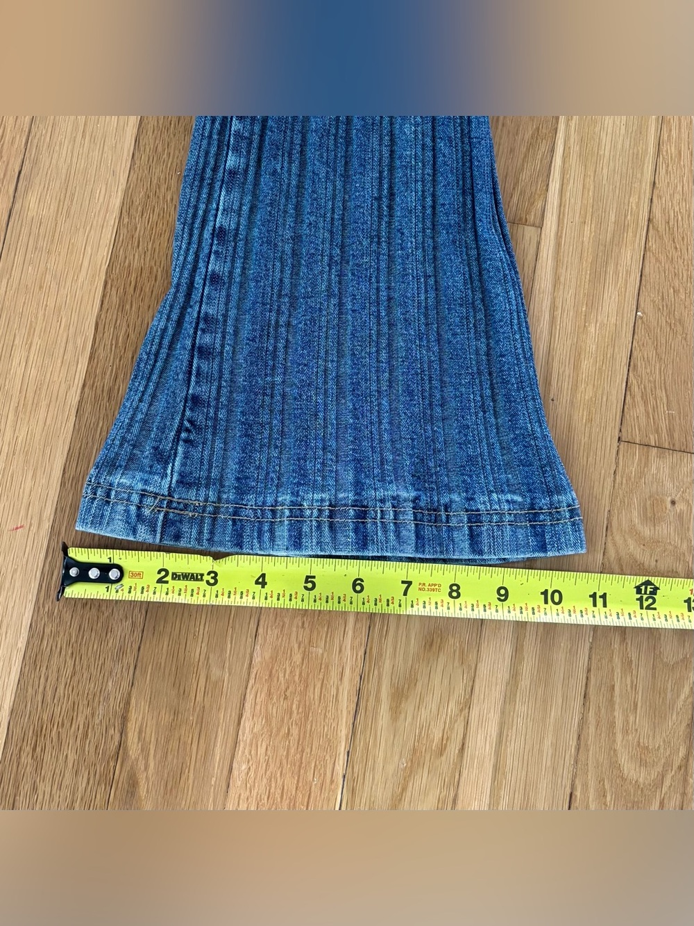 Too Hot Vintage 2000s Ribbed Flare Jeans Low Rise Size 11 12 Stretch Denim - Picture 12 of 14